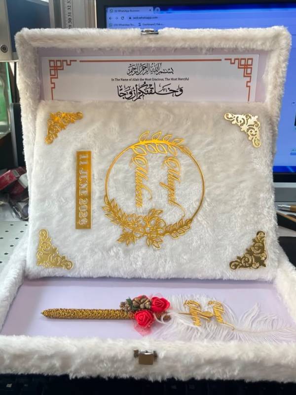 Luxury Fur Nikkah Booklet Set